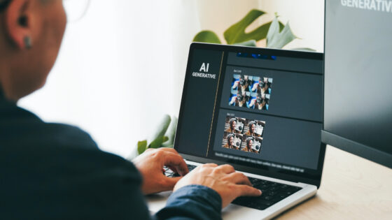 Man using a computer