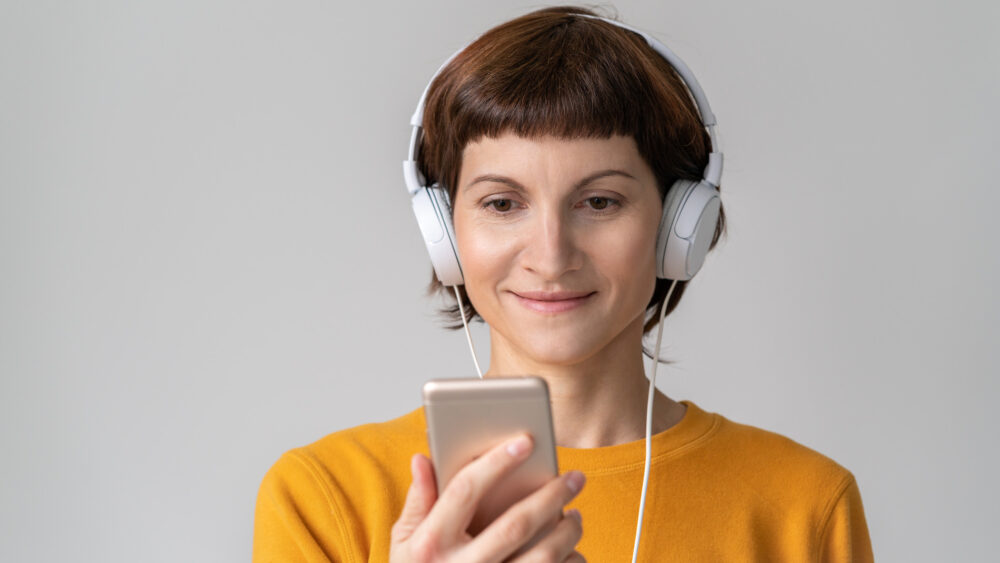 a woman using her phone